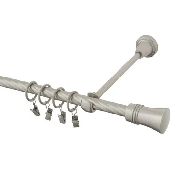 Garnýž kovová 110 cm kroucená jednořadá 16 Capri chrom mat