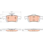 TRW Sada brzdových destiček, kotoučová brzda GDB2033