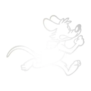 Samolepící dekorace SAMOLEPKA Myš 001 pravá sprintuje (82 - odrazková reflexní bílá) NA AUTO, NÁLEPKA, FÓLIE, POLEP, TUNING, VLASTNÍ TEXT, TISK, AUTOSAMOLEPKY.cz, POLEPY, OBRÁZEK, LOGO, SAMOLEPKY