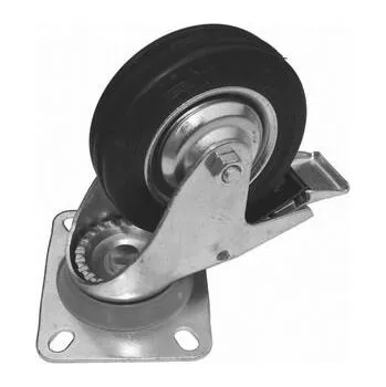 Pojezdové kolečko Renost Kolečko plech-guma otočné 521F XD-V075C s brzdou 50kg - RN-N900631