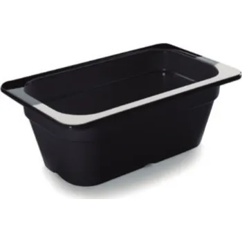 Dóza na potraviny Gastronádoba melaminová GN 1/4 65 mm, černá