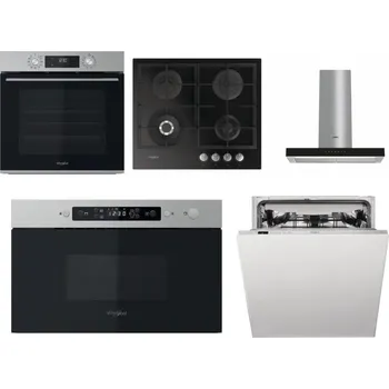 Set domácích spotřebičů WHIRLPOOL OMK58CU1SX + WHIRLPOOL GOFL 629/NB + WHIRLPOOL WHBS 62F LT K + WHIRLPOOL MBNA910X + WHIRLPOOL WIC 3C33 PFE