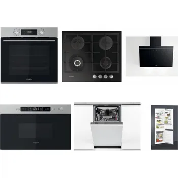Set domácích spotřebičů WHIRLPOOL OMK58CU1SX + WHIRLPOOL GOFL 629/NB + WHIRLPOOL AKR 62F LT K + WHIRLPOOL MBNA910X + WHIRLPOOL WSIO 3O34 PFE X + WHIRLPOOL ART 65031