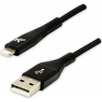 Datový kabel USB kabel Logo USB-A - Lightning 2 m černý