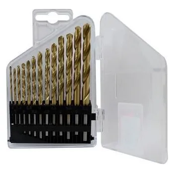 Vrták NÁSTROJE CZ Sada vrtáků 13-ti dílná 1,50- 6,50x0,5mm+3,30+4,20 DIN 338RNHSSTiN Lesklá, plast - SV338RNHSSTIN-13P