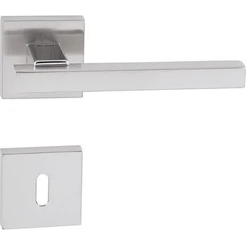 Dveřní kování TI - PRISMA - HR 1921Q bez spodní rozety, klika/klika OCS/OC - Chrom broušený / chrom lesklý (115)