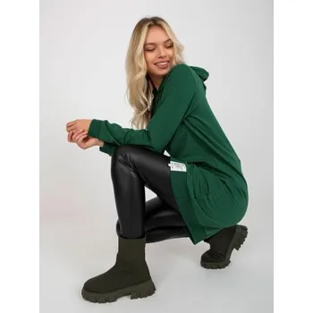 Dámská tunika Dámská mikina s kapsami BASIC tmavě zelená
