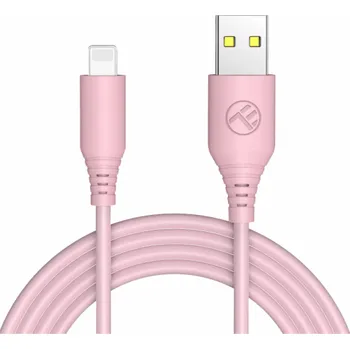 Datový kabel Tellur Silicone USB to Lightning cable 3A, 1m, pink