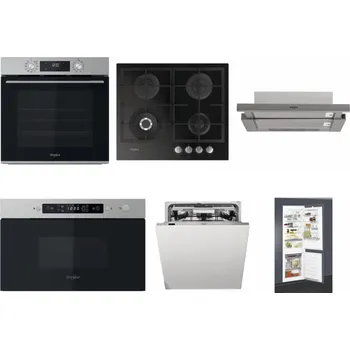 Set domácích spotřebičů WHIRLPOOL OMK58CU1SX + WHIRLPOOL GOFL 629/NB + WHIRLPOOL AKR 5390/1 IX + WHIRLPOOL MBNA910X + WHIRLPOOL WIO 3O540 PELG + WHIRLPOOL ART 65031