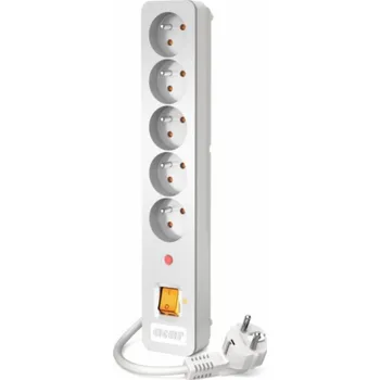 Prodlužovací kabel ACAR X5 Power Strip 5 hnízda 3 m bílá (ALP-AARX5 ----- 553)
