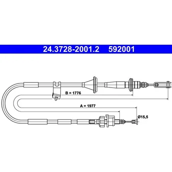 Spojkové lanko ATE Tažné lanko, ovládání spojky 24372820012