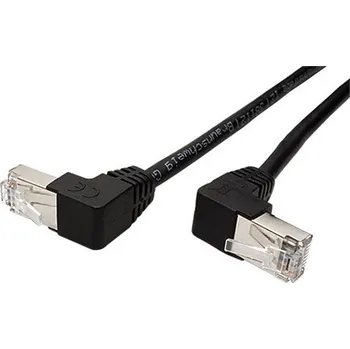 Síťový kabel goobay FTP patchkabel kat. 5e, lomené konektory (90°), 2m, černý (96079) - 21.92.0713