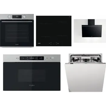 Set domácích spotřebičů WHIRLPOOL OMK58CU1SX + WHIRLPOOL WS Q2760 BF + WHIRLPOOL AKR 62F LT K + WHIRLPOOL MBNA910X + WHIRLPOOL WIO 3O540 PELG