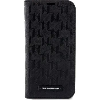 Pouzdro na mobilní telefon Karl Lagerfeld Saffiano Monogram book pouzdro pro iPhone 14 černý