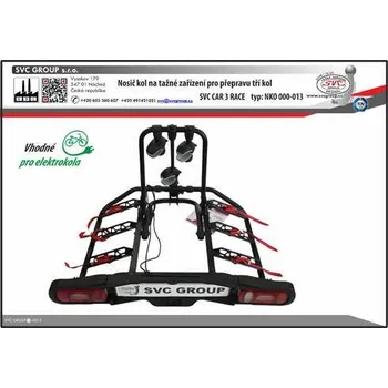 Nosič kol Nosič kol na tažné zařízení SVC 3 RACE - Pro 3 Elektro/Kola pro Nissan NV-200 08/2009->, SVC Group
