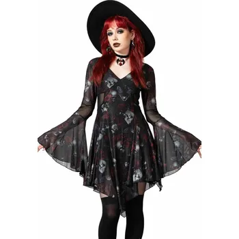 Dámské šaty šaty dámské KILLSTAR - Bell ora Mesh - Black - XXL