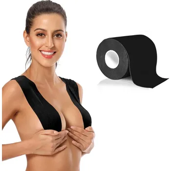 Podprsenka Deminas Pohodlná lepící páska na prsa do výstřihu Černá