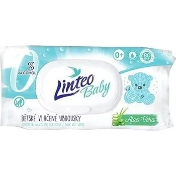 Hygienický ubrousek Ubrousky vlhčené s klipem - LINTEO BABY s AloeVera - 80ks