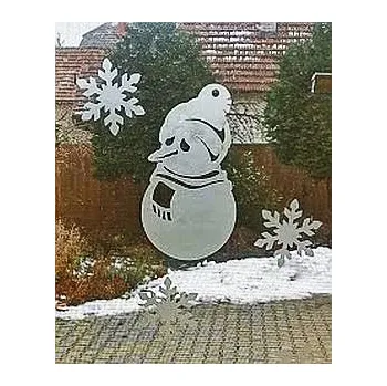 Vánoce Zimní dekorace na sklo, Zimní dekorace sněhulák 12cm - 4ks