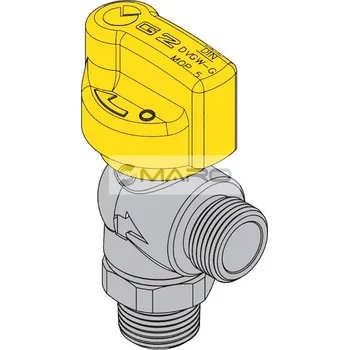 Instalatérský materiál Comap Kohout kulový na plyn G2T_Flex Firebag rohový, protipožární MM 1/2", pro napojení hadic, CZG2T400C00