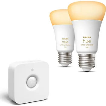 Sada chytrého osvětlení Philips HueWA 8W A60 E27 2P EU + Philips Hue Motion Sensor EU
