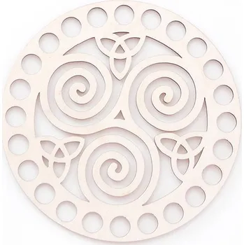 Dřevěné víko kruh, 15 cm, vzor 14 - spirály