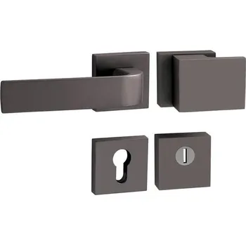 Dveřní kování TI - CUBO / CINTO - HR 3230/2732 rozety PZ PLUS, madlo/klika pravá T - Titan (141)