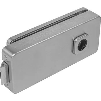 Nábytkové kování MPK - UNIQUE R8 - ZÁMEK na skleněné dveře - bez otvoru zadní kování na sklo bez otvoru zadní BN - Broušená nerez