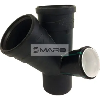 Instalatérský materiál Huliot Ultra Silent Odbočka paneláková odpadní, tichá 67° 110 x 110 x 75 mm, pravá, nízká, 1107567NP