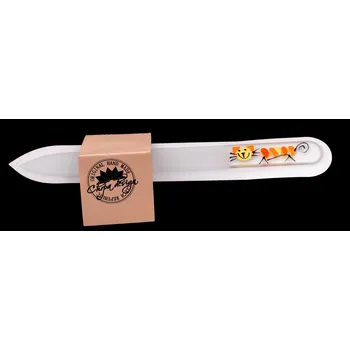 Pilník skleněný velký - oranžová kočka