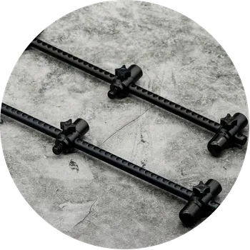 One More Cast Hrazdy Elbowz Black Anodised Aluminium 3 Rod Std 11,5" & 9,5" 2 ks