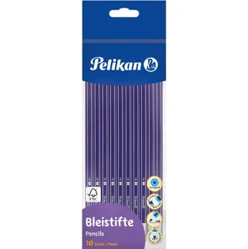 Grafitová tužka Tužka šestihranná tenká s gumou Pelikan, tvrdost HB - 10 kusů