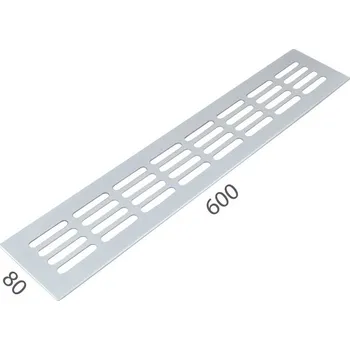 Větrací mřížka SRL - ALFA větrací mřížka šířka 80 x 600 mm 80 mm, 600 mm Bílá komaxit