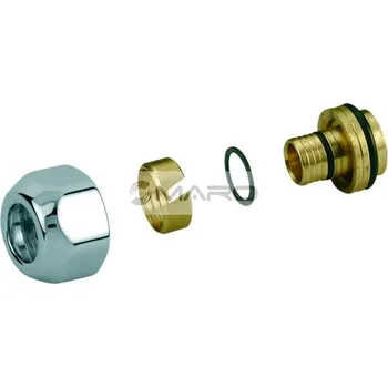 Radiátor Giacomini Adaptér T179M pro trubky polybutylen, PEX-AL-PEX 16 x 2 mm, leštěný chrom, T179MX009