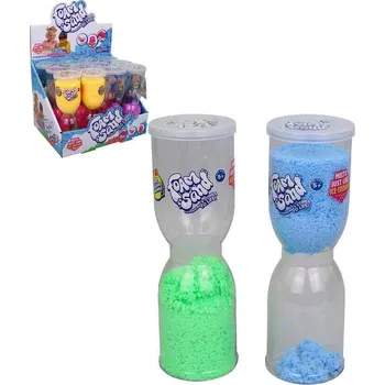 Modelovací hmota Písek tekutý barevný 18cm přesýpací hodiny 6 barev v tubě