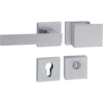 Dveřní kování TI - CUBO / SQUARE - HR 3230/2275 rozety PZ PLUS, madlo/klika levá OCS - Chrom broušený (96)