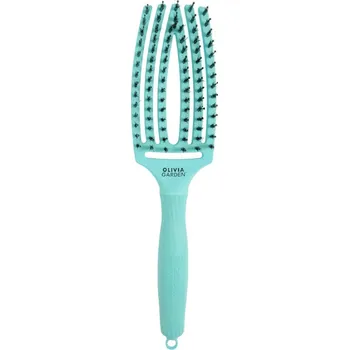 Kosmetika Olivia Garden Fingerbrush Fizzy Mint zakřivený plochý kartáč na vlasy