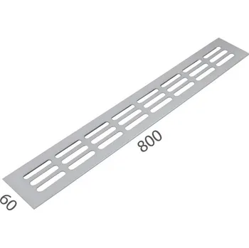 Větrací mřížka SRL - ALFA větrací mřížka šířka 60 x 800 mm 60 mm, 800 mm F1 - Stříbrný elox