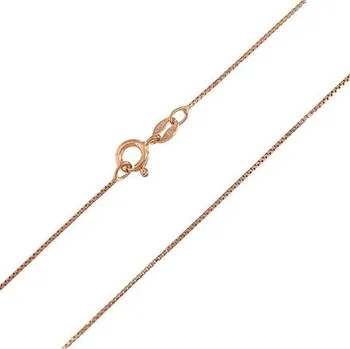 Řetízek Stříbrný řetízek box chain růžově pozlacený délka řetízku 45cm