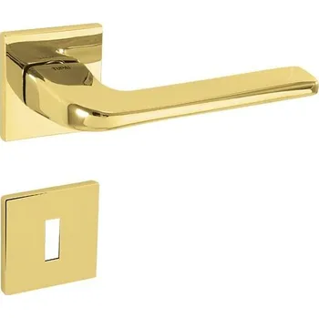 Dveřní kování TI - DARA - HR 4007Q 5S bez spodní rozety, klika/klika OLV - Mosaz leštěná lakovaná (01)