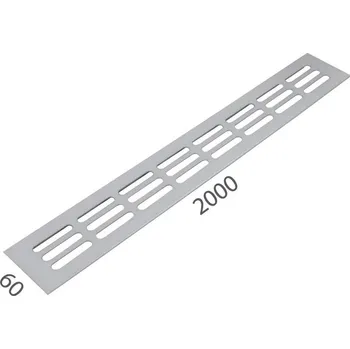 Větrací mřížka SRL - ALFA větrací mřížka šířka 60 x 2000 mm 60 mm, 2000 mm F1 - Stříbrný elox