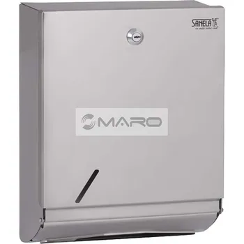 Zásobník na papírové ručníky Sanela Zásobník na papírové ručníky SLZN 20X, 340 x 110 x 265 mm, nerez, povrch matný, 95201