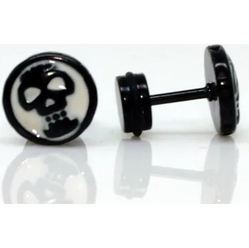 Náušnice Steel Edge Náušnice pecky chirurgická ocel WJHE69-Lebky