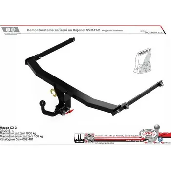 Tažné zařízení Tažné zařízení Mazda CX 3 02/2015-> SV 002-481, SVC GROUP