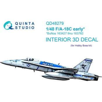 Plastikový model Quinta studio 1/48 F/A-18C early 3D-Print & col. Interior (HOBBY