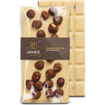 Čokoláda JANEK Bílá čokoláda s lískovými ořechy 105 g