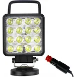 TT Technology LED pracovní světlo 16 LED, 3400 lumenů s kabeláží a zástrčkou 12/24V, madlem a magnety -