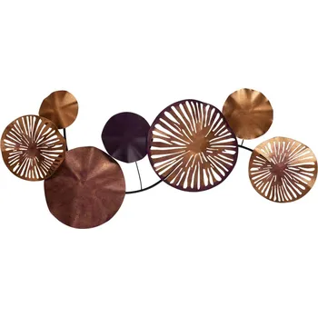 Nástěnná kovová dekorace ASTRID 79 cm zlatá/měděná