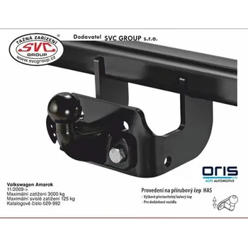Tažné zařízení Tažné zařízení VOLKSWAGEN Amarok S nástupním schůdkem 11/2009->8/2022 BS 029-992 od SVC GROUP
