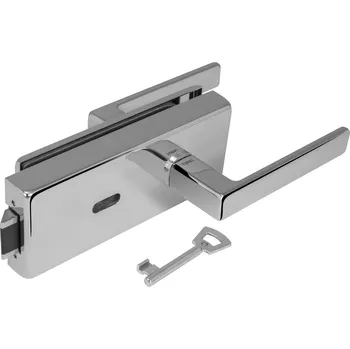 Dveřní kování TI - ZÁMEK na sklo s klikou SONIA 4025 - BB kování na sklo BB otvor OC - ​​Chrom lesklý (03)